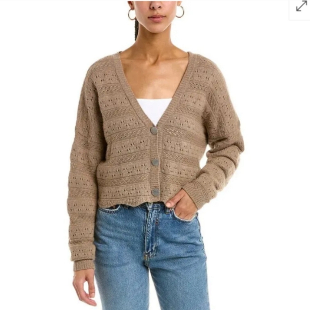 ba&sh Tan Knit Cardigan